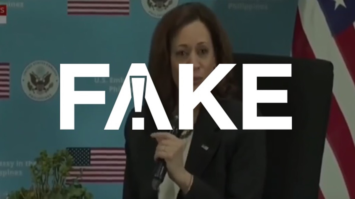 É #FAKE vídeo que mostra Kamala Harris bêbada em conversa com mulheres nas Filipinas