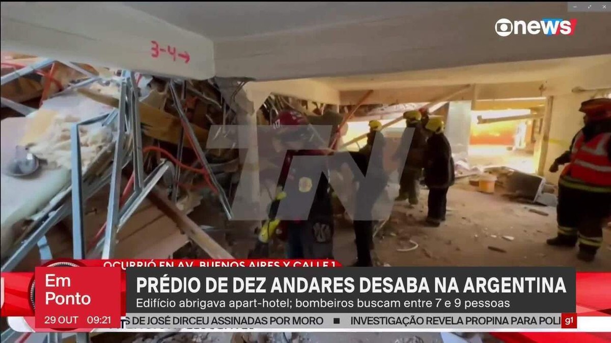 Prédio de dez andares desaba na Argentina; bombeiros buscam por desaparecidos